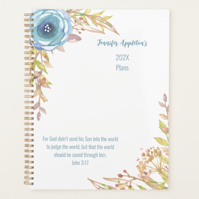 2024 Personalised | Scripture | Watercolor  Planner (Front)