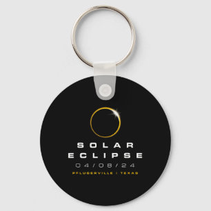 2024 Pflugerville Texas Solar Eclipse Key Ring