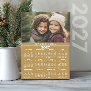 2024 Photo Calendar Year - Gold Holiday Card