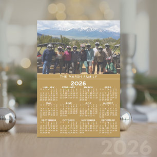 2024 Photo Calendar Year - Gold Holiday Card
