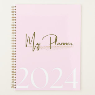 2024 Pink & Gold Monthly & Weekly Planner 