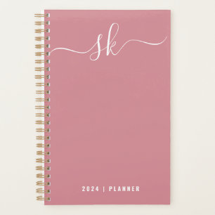 2024 Pink Weekly Monthly Non Dated Planner