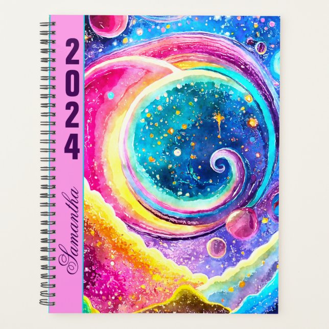 2024 PLANNER CUTE MODERN OUTER SPACE DESIGN (Front)