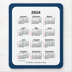 2024 Police Box Blue 52 Week Calendar by Janz Mouse Pad