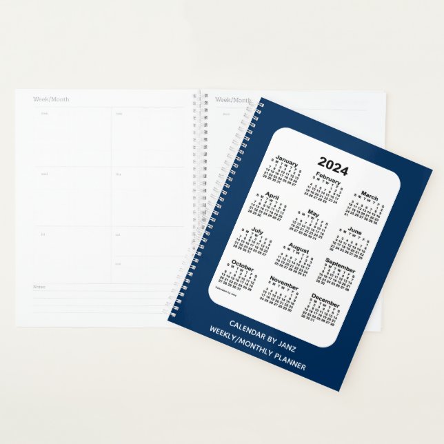 2024 Police Box Blue Calendar by Janz Planner (Display)