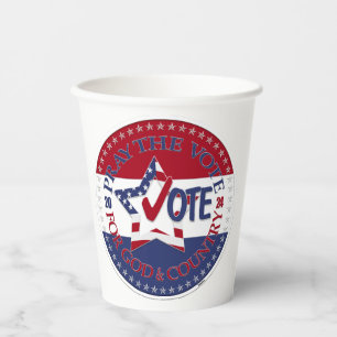 2024 Pray The Vote For God and Country Vote Star Paper Cups