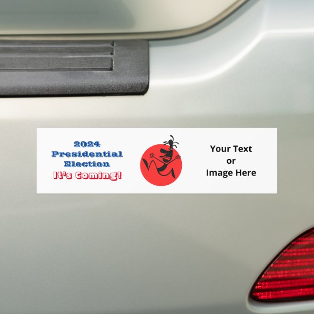 2024 Presidential Election, Running Man Edition Bumper Sticker (On Car)