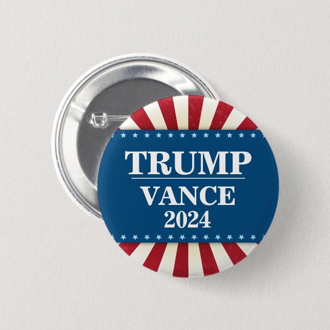 2024 Presidential Election Trump Vance 6 Cm Round Badge (Front & Back)