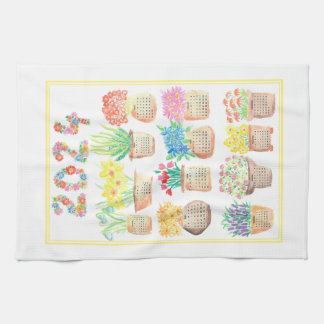 2024 Pretty Calendar Kitchen Tea Towel Flowers
