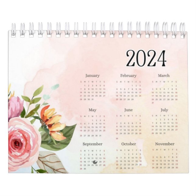 2024 printer beautiful calander 12 months  calendar (Cover)