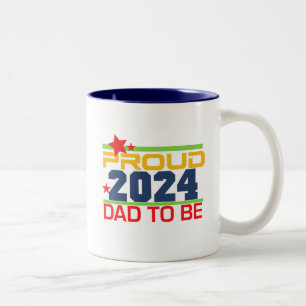 2024 Proud Dad To Be New Daddy Two-Tone Coffee Mug