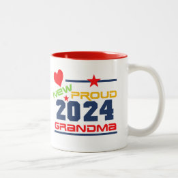2024 Proud New Grandma Two-Tone Coffee Mug
