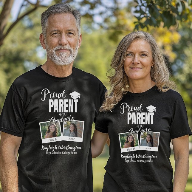 2024 Proud Parent of the Graduate Custom Photo T-Shirt (Creator Uploaded)