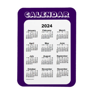 2024 Purple Calendar by Janz 3x4 Magnet