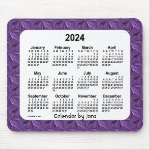 2024 Purple Diamonds Calendar by Janz Mouse Pad