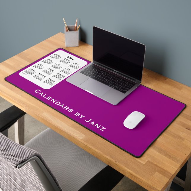 2024 Purple Two Tone Calendar by Janz Desk Mat (Office 2)