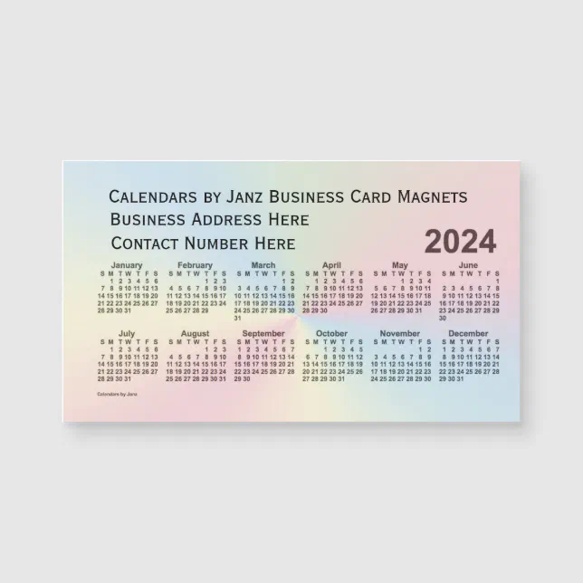 2024 Rainbow Cloud Calendar by Janz Zazzle