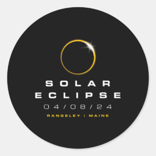 2024 Rangeley Maine Solar Eclipse Classic Round Sticker