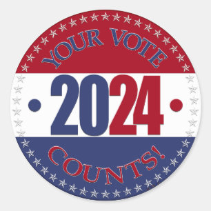 2024 Red and Blue Your Vote Counts Classic Round Sticker
