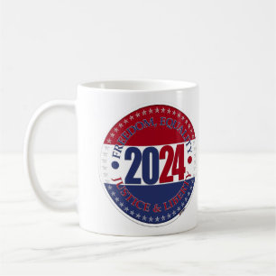 2024 Red Blue Freedom, Equality, Justice, Liberty Coffee Mug