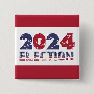 2024 Red Election 15 Cm Square Badge