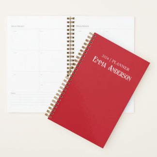 2024 Red Name Weekly Monthly Planner 