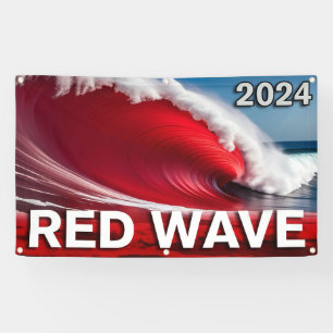 2024 RED WAVE - Eye-Catching Tsunami Ocean Wave Banner