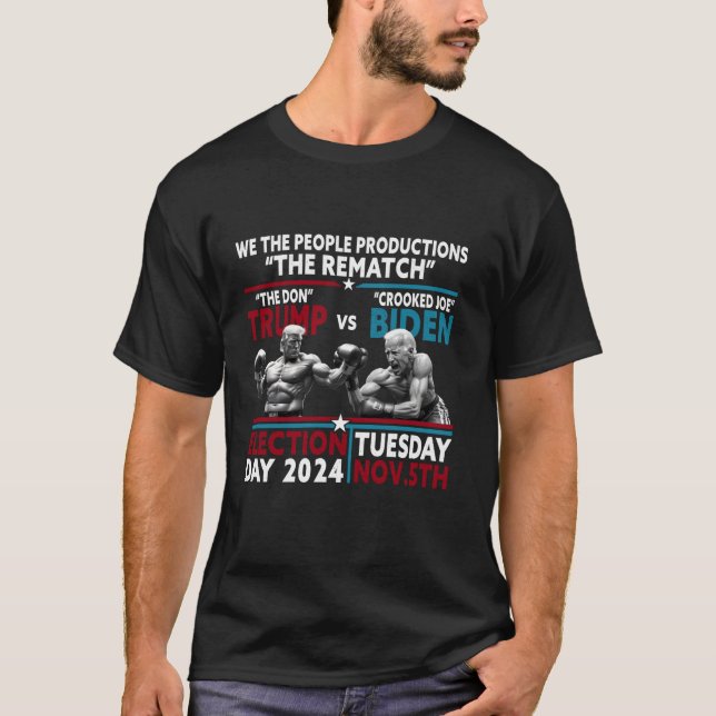2024 Rematch Trump vs Biden Election Humour 2024 V T-Shirt (Front)