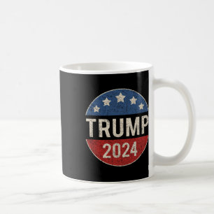 2024 Retro Campaign Button Re Elect President Trum Coffee Mug