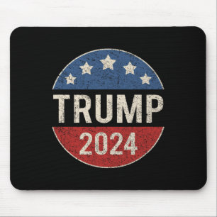 2024 Retro Campaign Button Re Elect President Trum Mouse Pad