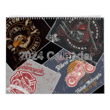 2024 Retro Grunge Motorcycle Calendar