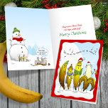 2024 Ripe Bananas Christmas Caroling Funny Holiday Card<br><div class="desc">Spread holiday cheer with funny Christmas cards featuring a bunch of hilarious caroling bananas! These singing fruits are decked out in festive scarves and Santa hats, belting out tunes to jolly up your season. These unique merry Christmas cards featuring original art by Raphaela Wilson, depicts a bunch of ripe, old...</div>