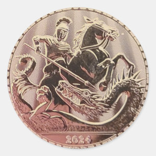 2024 Saint George Slaying the Dragon Coin Classic Round Sticker