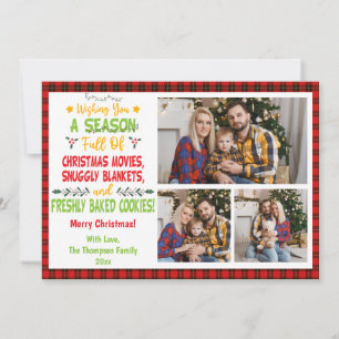 2024 Season full of Christmas movie 3 Family Photo Holiday Card