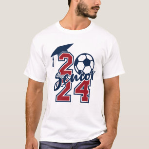 2024 Senior Graduate Soccer Name on Back T-Shirt