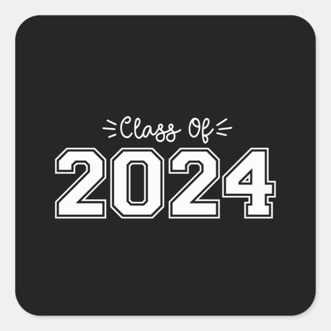2024 seniors, Class of 2024 Graduation Square Sticker (Front)