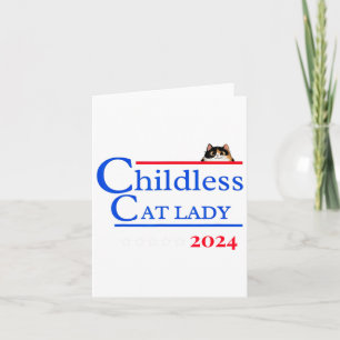 2024 Shirt Childless Cat Lady 2024 Vote Kamala-har Card
