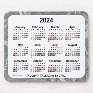 2024 Silver Holiday Art Calendar by Janz Mouse Pad