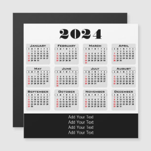 2024 - Simple Full Year Calendar