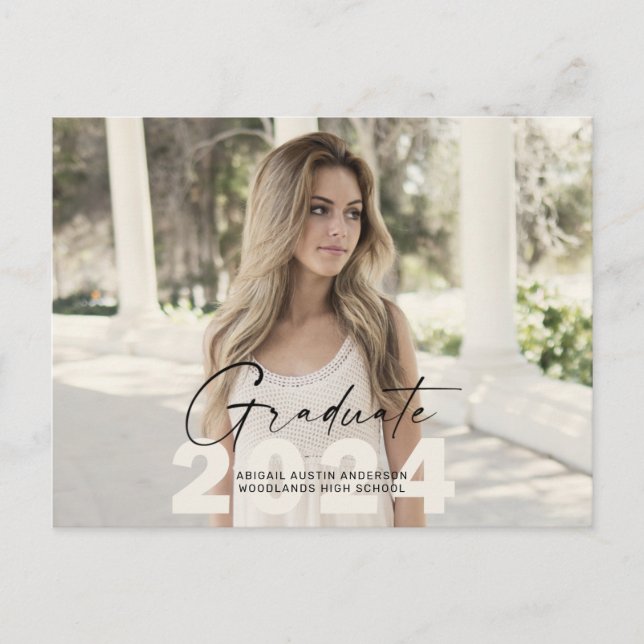 2024 Simple Grad Photo  Postcard (Front)