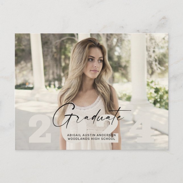 2024 Simple Grad Photo  Postcard (Front)