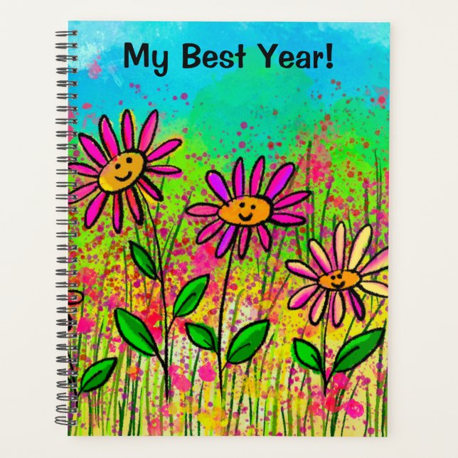 2024 Soft Cover Floral Spiral Planner (Front)