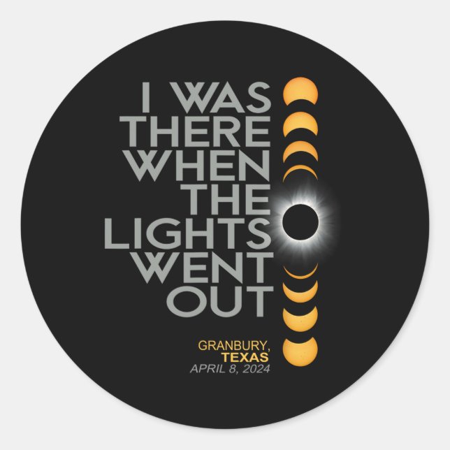 2024 Solar Eclipse 2024 040824 Eclipse  Classic Round Sticker (Front)