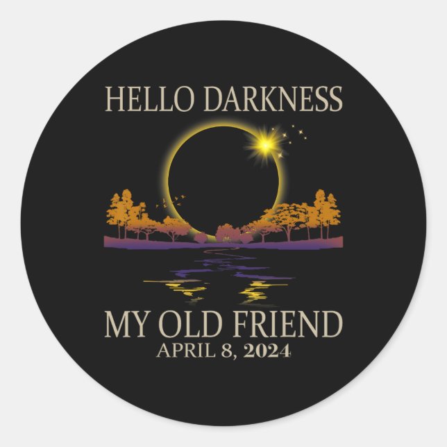 2024 Solar Eclipse 2024 040824 Eclipse  Classic Round Sticker (Front)