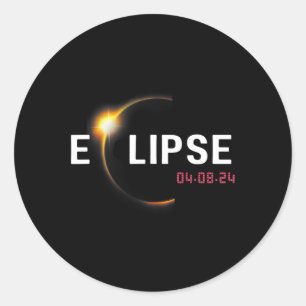 2024 Solar Eclipse 2024 04.08.24 Eclipse Mens Kids Classic Round Sticker