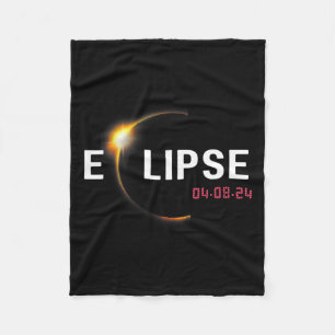 2024 Solar Eclipse 2024 04.08.24 Eclipse Mens Kids Fleece Blanket