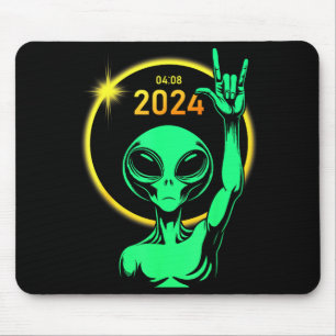 2024 Solar Eclipse Alien Rock April Total Solar Ec Mouse Pad
