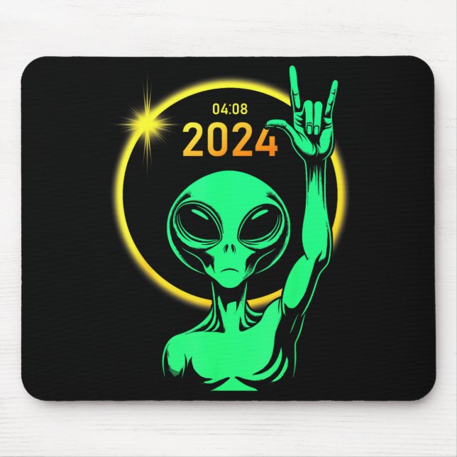 2024 Solar Eclipse Alien Rock April Total Solar Ec Mouse Pad (Front)