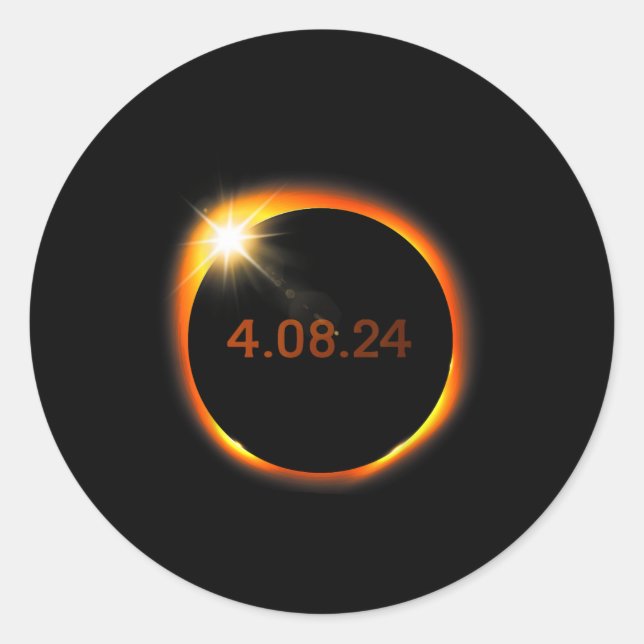 2024 Solar Eclipse American Totality Spring 4.08.2 Classic Round Sticker (Front)