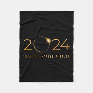 2024 Solar Eclipse American Totality Spring 4.08.2 Fleece Blanket